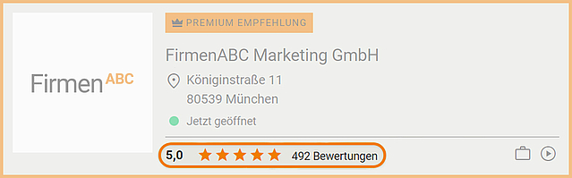 Screenshot FirmenABC-Empfehlungen