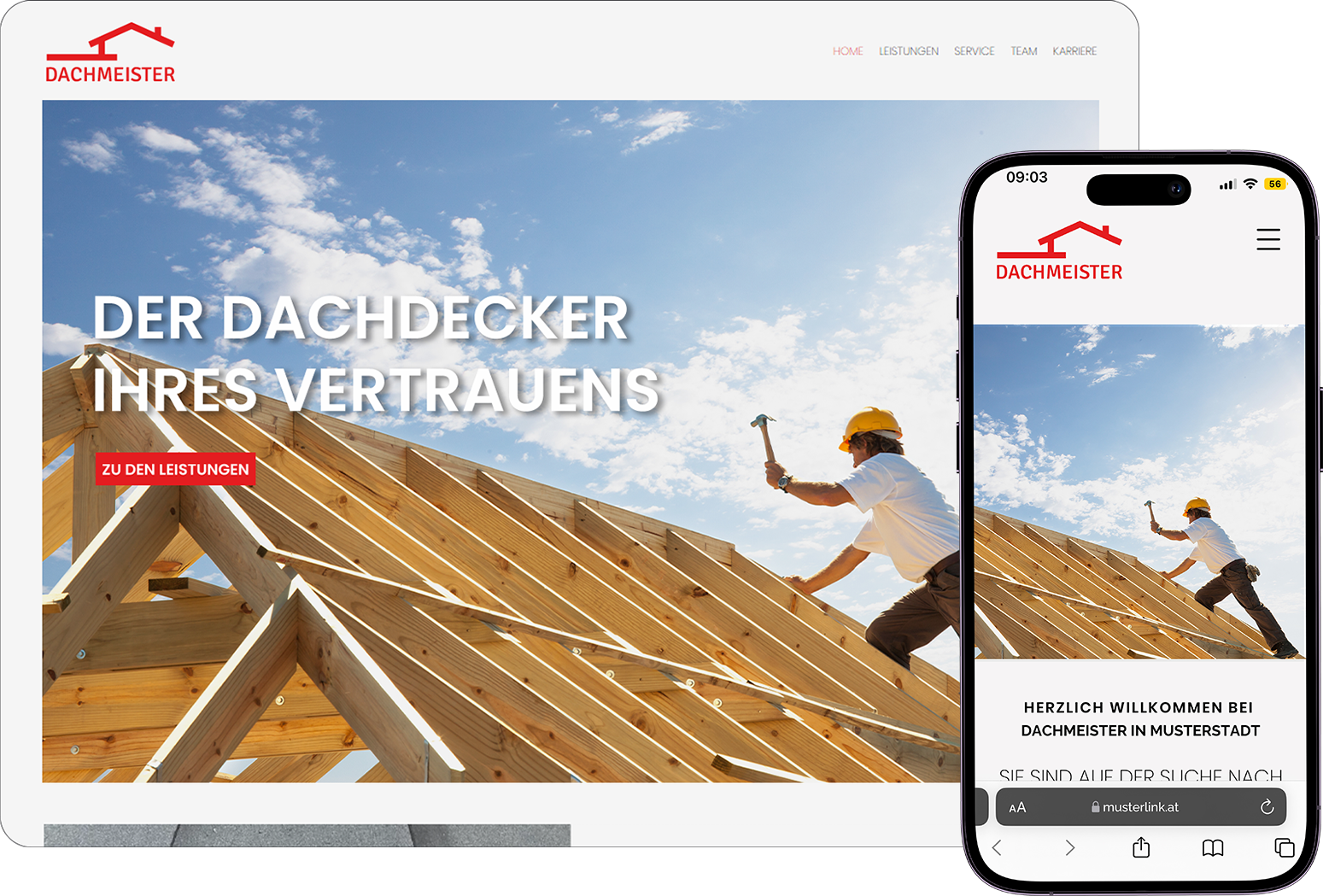 Dachdecker-Website von FirmenABC